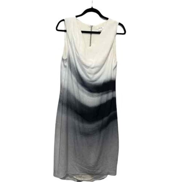 Helmut Lang Beam Shift Dress Sleeveless Hi-Low Midi 10 M Grey scale NWT - Picture 13 of 16